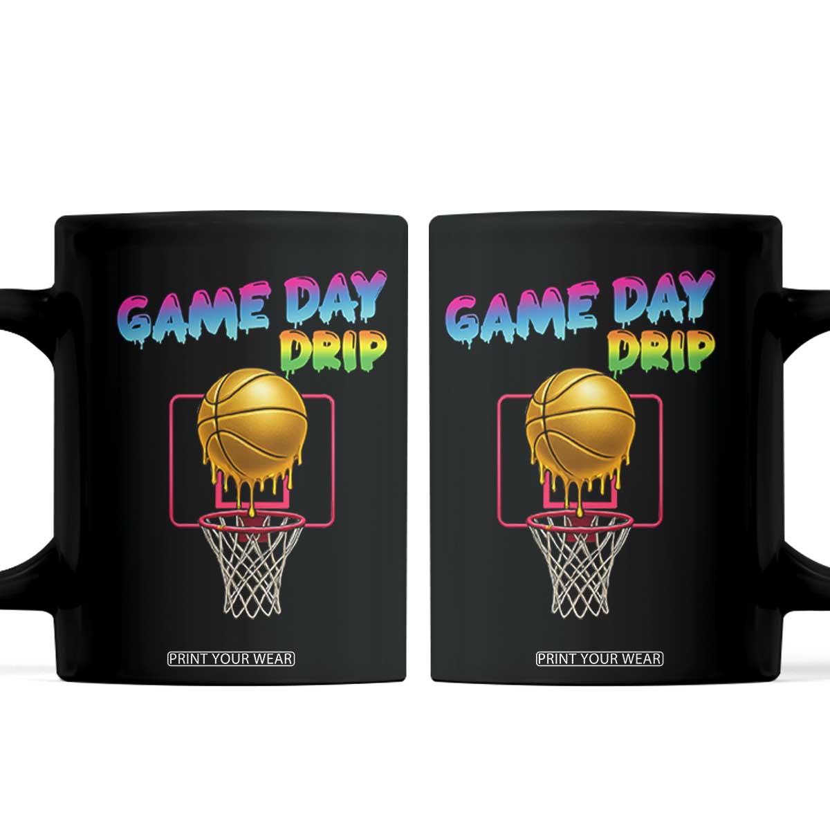 Game Day Drip Coffee Mug Funny Basketball Lover Street Style Design TS12 Black Print Your Wear