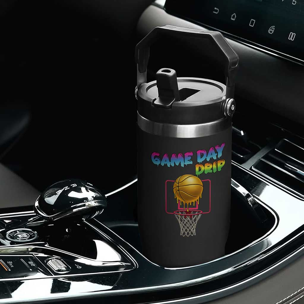 Game Day Drip Flip Straw Tumbler Funny Basketball Lover Street Style Design TS12 Print Your Wear