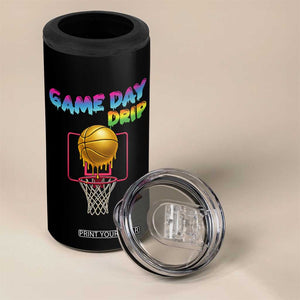 Game Day Drip 4 in 1 Can Cooler Tumbler Funny Basketball Lover Street Style Design TS12 Print Your Wear