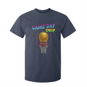 Game Day Drip T Shirt For Kid Funny Basketball Lover Street Style Design TS12 Navy Print Your Wear