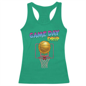 Game Day Drip Racerback Tank Top Funny Basketball Lover Street Style Design TS12 Irish Green Print Your Wear