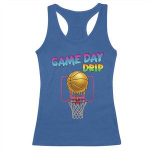 Game Day Drip Racerback Tank Top Funny Basketball Lover Street Style Design TS12 Royal Blue Print Your Wear