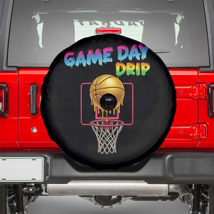 Game Day Drip Spare Tire Cover Funny Basketball Lover Street Style Design TS12 Black Print Your Wear