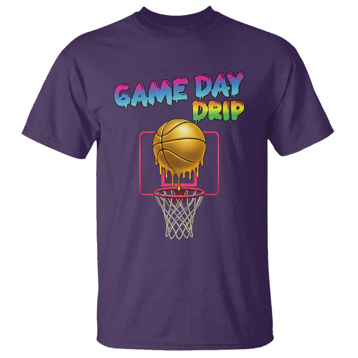 Game Day Drip T Shirt Funny Basketball Lover Street Style Design TS12 Purple Print Your Wear