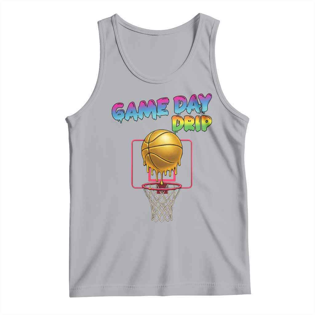 Game Day Drip Tank Top Funny Basketball Lover Street Style Design TS12 Athletic Heather Print Your Wear