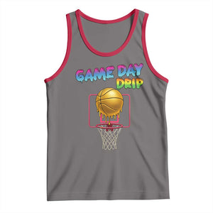 Game Day Drip Tank Top Funny Basketball Lover Street Style Design TS12 Deep Heather Red Print Your Wear