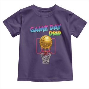 Game Day Drip Toddler T Shirt Funny Basketball Lover Street Style Design TS12 Purple Print Your Wear
