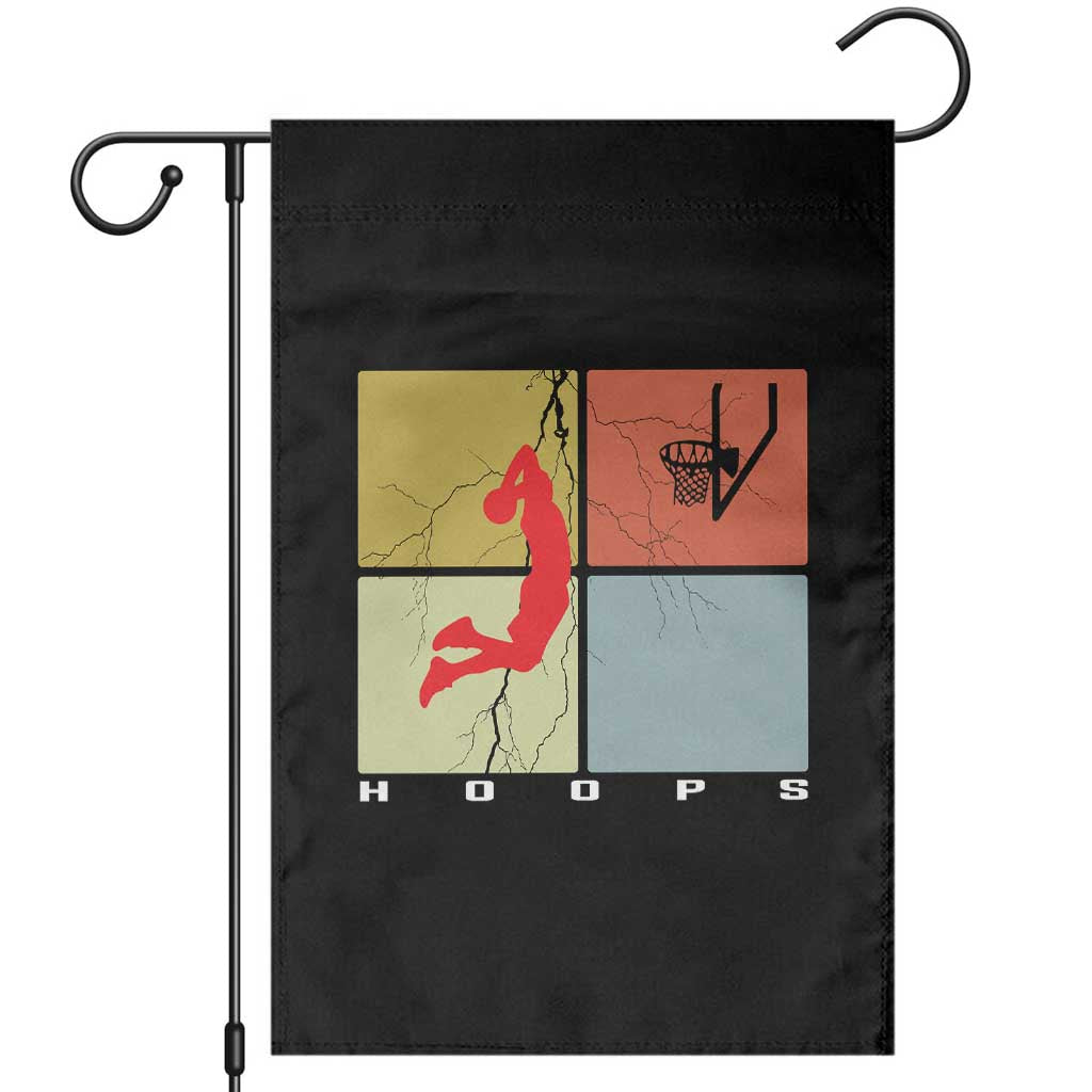 Hoops Life Garden Flag Retro Basketball Dunk Silhouette TS12 Black Print Your Wear