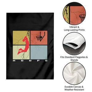 Hoops Life Garden Flag Retro Basketball Dunk Silhouette TS12 Print Your Wear