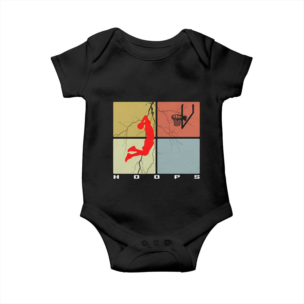 Hoops Life Baby Onesie Retro Basketball Dunk Silhouette TS12 Black Print Your Wear