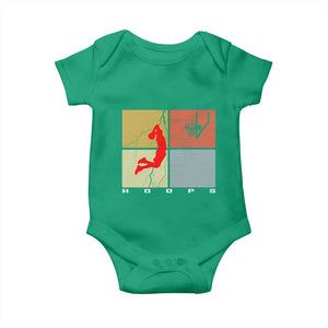 Hoops Life Baby Onesie Retro Basketball Dunk Silhouette TS12 Irish Green Print Your Wear