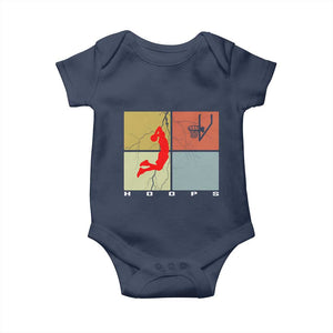 Hoops Life Baby Onesie Retro Basketball Dunk Silhouette TS12 Navy Print Your Wear