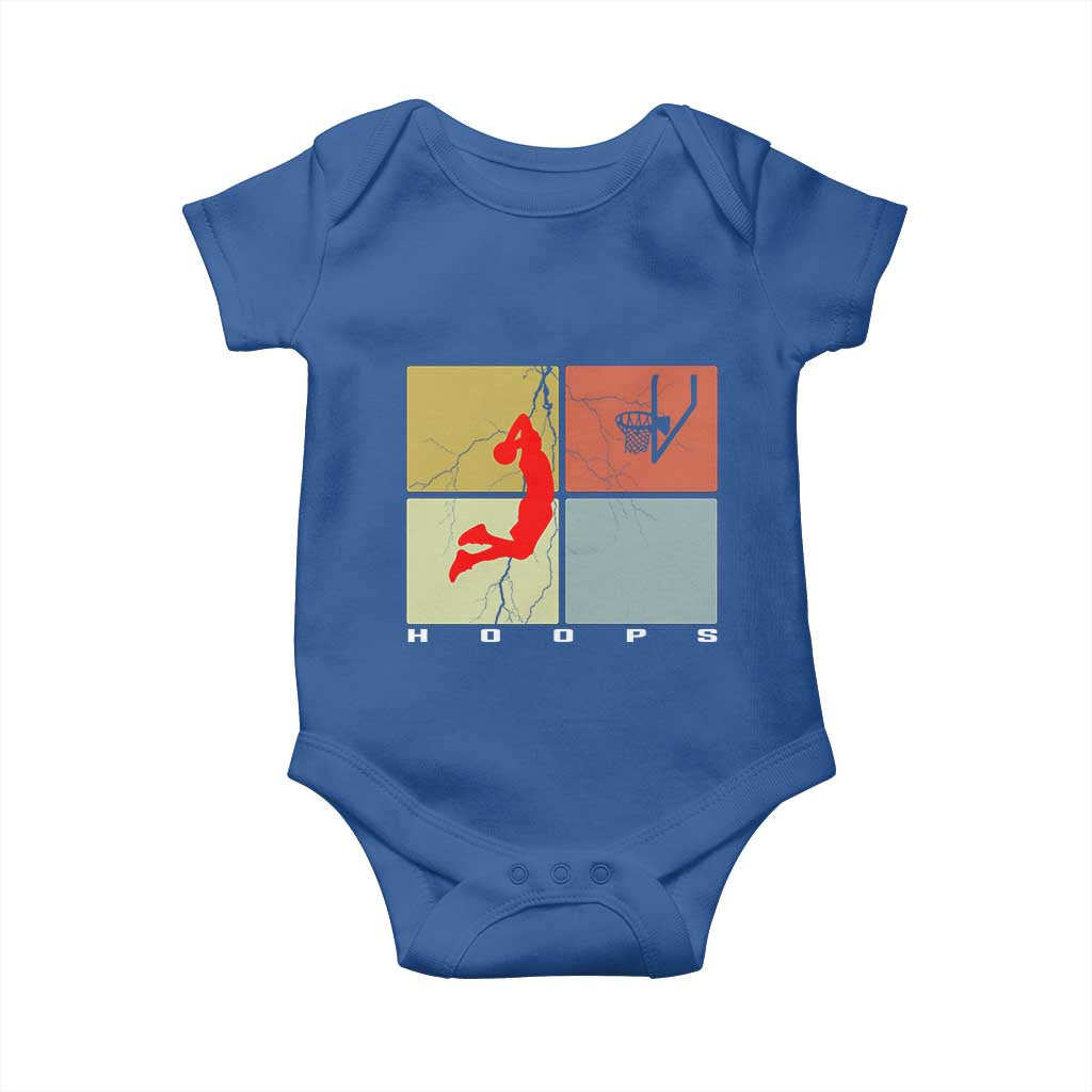 Hoops Life Baby Onesie Retro Basketball Dunk Silhouette TS12 Royal Blue Print Your Wear
