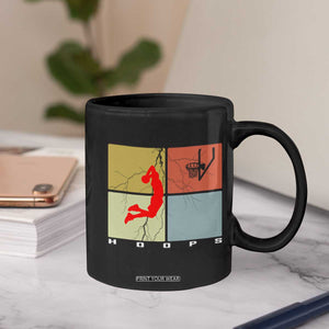 Hoops Life Coffee Mug Retro Basketball Dunk Silhouette TS12 Print Your Wear