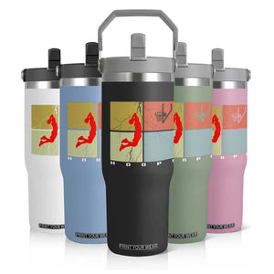 Hoops Life Flip Straw Tumbler Retro Basketball Dunk Silhouette TS12 Print Your Wear