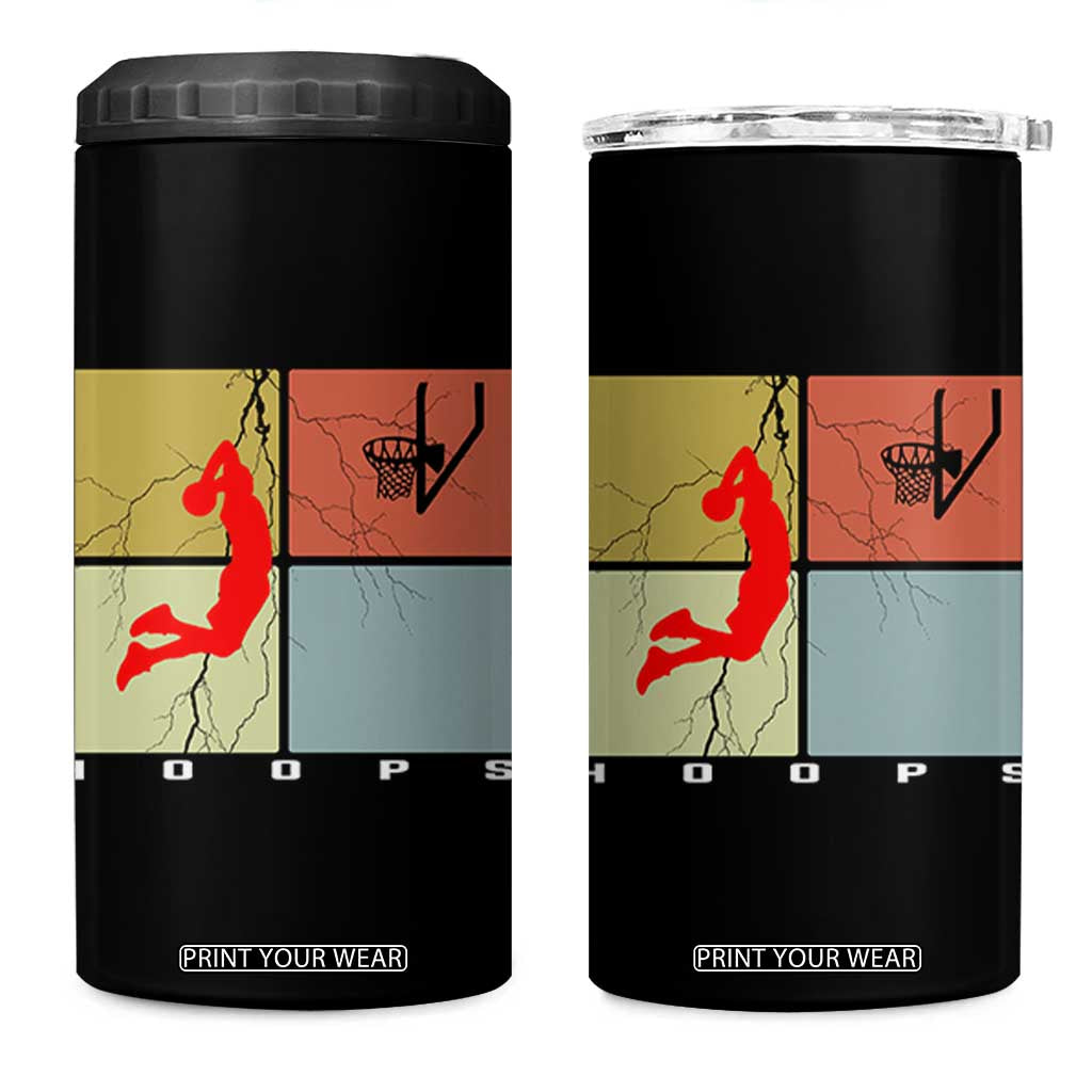 Hoops Life 4 in 1 Can Cooler Tumbler Retro Basketball Dunk Silhouette TS12 One Size: 16 oz Black Print Your Wear