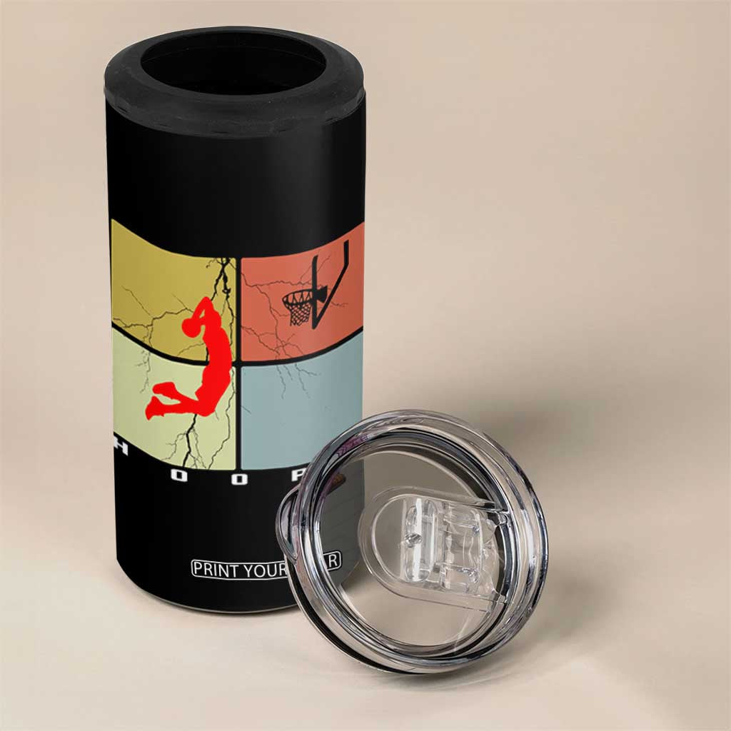 Hoops Life 4 in 1 Can Cooler Tumbler Retro Basketball Dunk Silhouette TS12 Print Your Wear