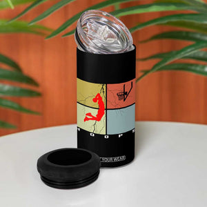 Hoops Life 4 in 1 Can Cooler Tumbler Retro Basketball Dunk Silhouette TS12 Print Your Wear