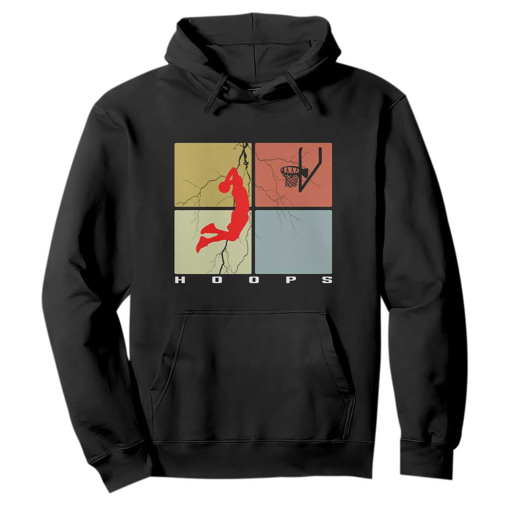 Hoops Life Hoodie Retro Basketball Dunk Silhouette TS12 Black Print Your Wear