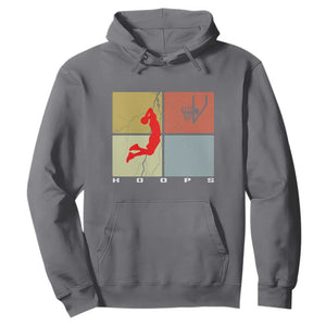 Hoops Life Hoodie Retro Basketball Dunk Silhouette TS12 Charcoal Print Your Wear