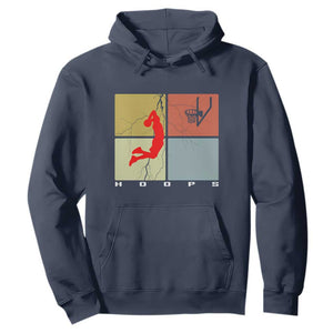 Hoops Life Hoodie Retro Basketball Dunk Silhouette TS12 Navy Print Your Wear