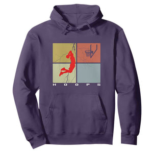 Hoops Life Hoodie Retro Basketball Dunk Silhouette TS12 Purple Print Your Wear