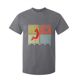 Hoops Life T Shirt For Kid Retro Basketball Dunk Silhouette TS12 Charcoal Print Your Wear