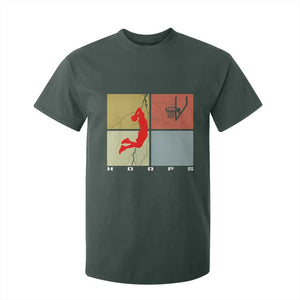 Hoops Life T Shirt For Kid Retro Basketball Dunk Silhouette TS12 Dark Forest Green Print Your Wear