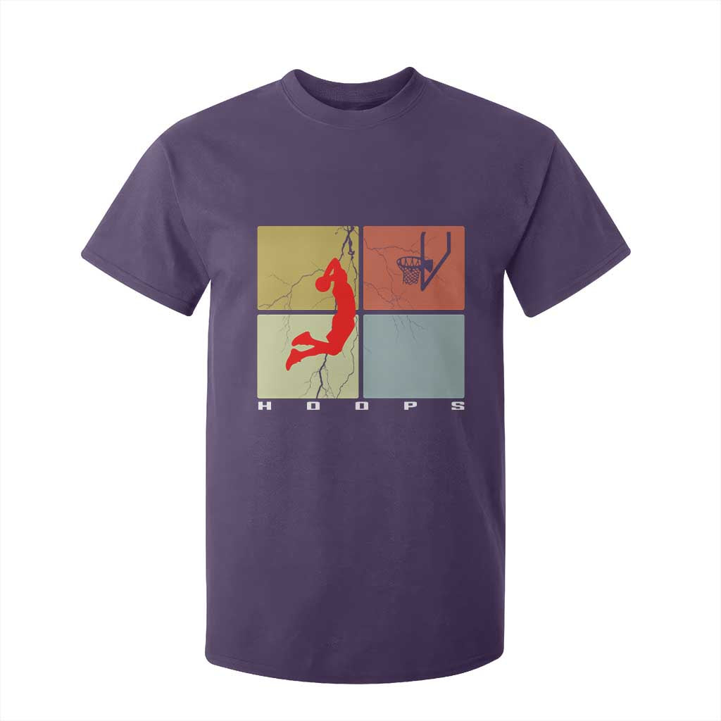 Hoops Life T Shirt For Kid Retro Basketball Dunk Silhouette TS12 Purple Print Your Wear