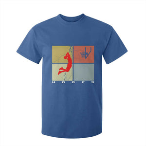 Hoops Life T Shirt For Kid Retro Basketball Dunk Silhouette TS12 Royal Blue Print Your Wear