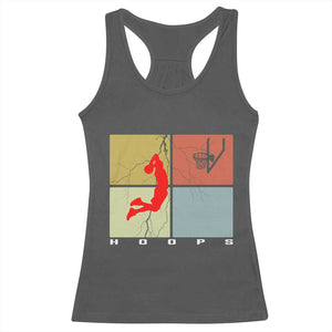 Hoops Life Racerback Tank Top Retro Basketball Dunk Silhouette TS12 Dark Heather Print Your Wear
