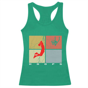 Hoops Life Racerback Tank Top Retro Basketball Dunk Silhouette TS12 Irish Green Print Your Wear