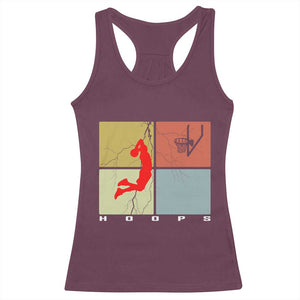Hoops Life Racerback Tank Top Retro Basketball Dunk Silhouette TS12 Maroon Print Your Wear