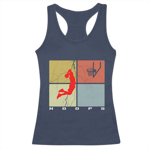 Hoops Life Racerback Tank Top Retro Basketball Dunk Silhouette TS12 Navy Print Your Wear