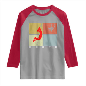 Hoops Life Raglan Shirt Retro Basketball Dunk Silhouette TS12 Sport Gray Red Print Your Wear
