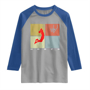 Hoops Life Raglan Shirt Retro Basketball Dunk Silhouette TS12 Sport Gray Royal Print Your Wear