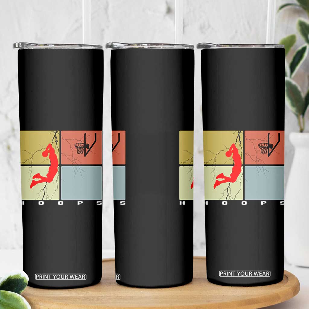 Hoops Life Skinny Tumbler Retro Basketball Dunk Silhouette TS12 Print Your Wear