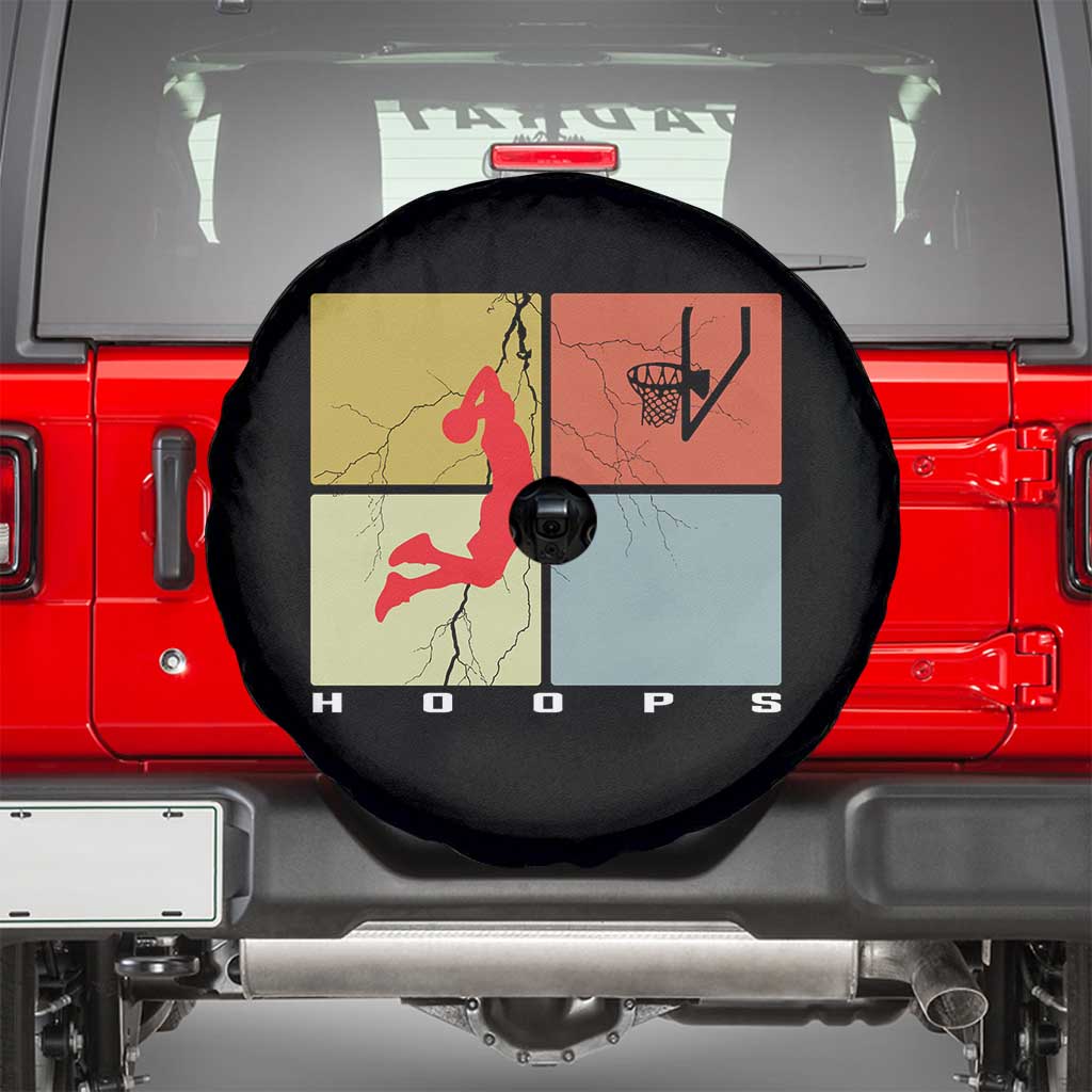 Hoops Life Spare Tire Cover Retro Basketball Dunk Silhouette TS12 Black Print Your Wear