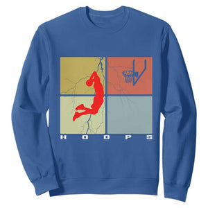 Hoops Life Sweatshirt Retro Basketball Dunk Silhouette TS12 Royal Blue Print Your Wear