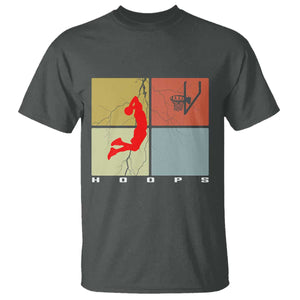 Hoops Life T Shirt Retro Basketball Dunk Silhouette TS12 Dark Heather Print Your Wear