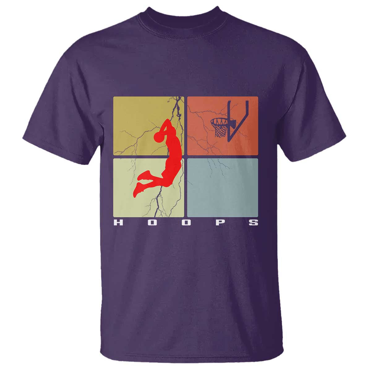 Hoops Life T Shirt Retro Basketball Dunk Silhouette TS12 Purple Print Your Wear