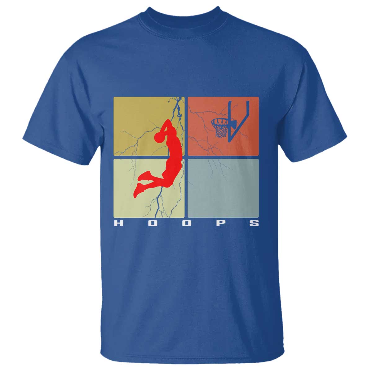 Hoops Life T Shirt Retro Basketball Dunk Silhouette TS12 Royal Blue Print Your Wear