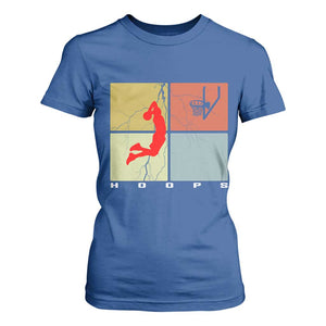 Hoops Life T Shirt For Women Retro Basketball Dunk Silhouette TS12 Royal Blue Print Your Wear