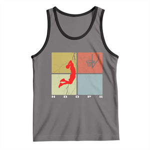Hoops Life Tank Top Retro Basketball Dunk Silhouette TS12 Deep Heather Black Print Your Wear