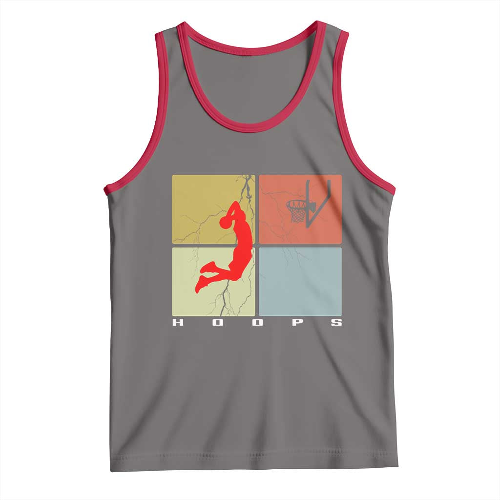 Hoops Life Tank Top Retro Basketball Dunk Silhouette TS12 Deep Heather Red Print Your Wear