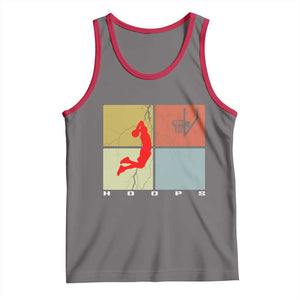 Hoops Life Tank Top Retro Basketball Dunk Silhouette TS12 Deep Heather Red Print Your Wear
