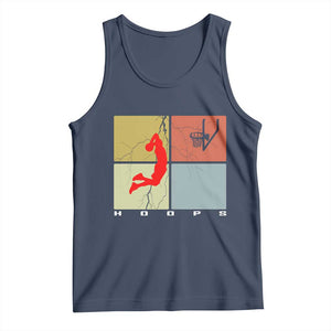 Hoops Life Tank Top Retro Basketball Dunk Silhouette TS12 Navy Print Your Wear