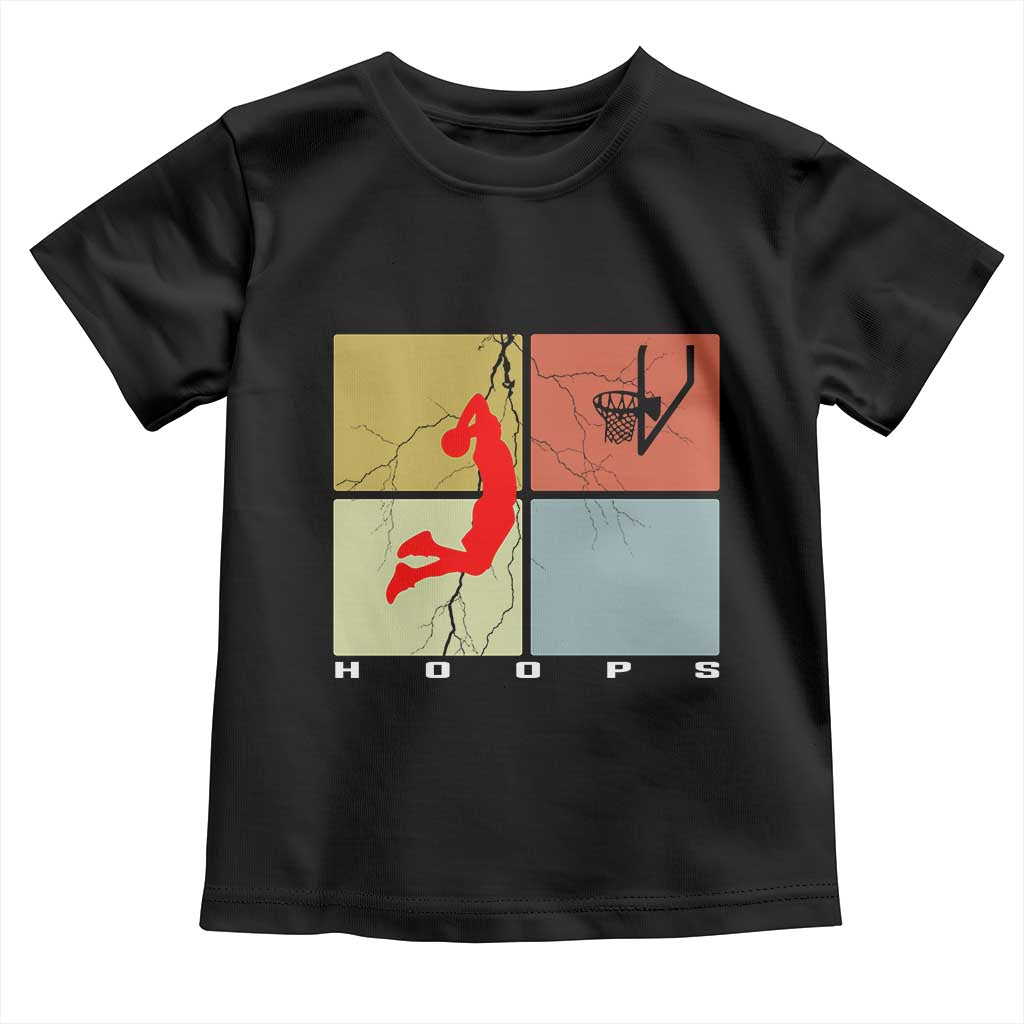 Hoops Life Toddler T Shirt Retro Basketball Dunk Silhouette TS12 Black Print Your Wear