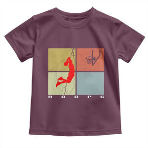 Hoops Life Toddler T Shirt Retro Basketball Dunk Silhouette TS12 Maroon Print Your Wear