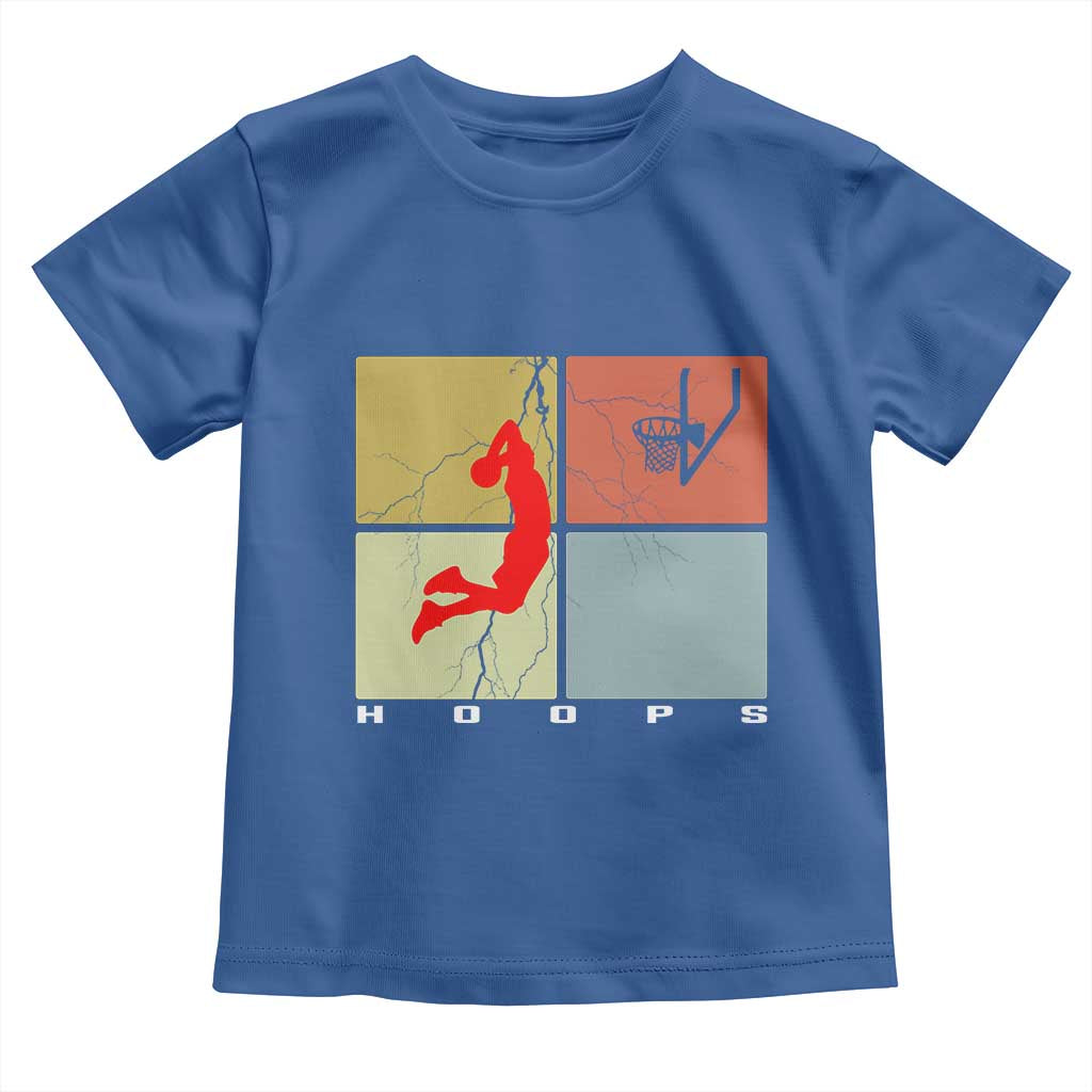 Hoops Life Toddler T Shirt Retro Basketball Dunk Silhouette TS12 Royal Blue Print Your Wear
